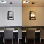 4 Light Modern Farmhouse Chandelier for Dining Room, Black Pendant Lights Fixtures for Kitchen Island, Foyer Lighting Fixtures High Ceiling for Entryway Hallway Living Room Bedroom