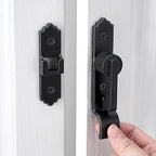 180 Degree Black Barn Door Lock, Flip Gate Latch with Handle, Heavy Sliding Door Latches, Door Security Sliding Latch Lock for Cabinets, Bathroom, Garden, Window, Garage