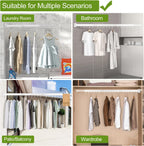 Foldable Clothes Drying Rack, 2 Fold Laundry Drying Rack Wall Mount, [No Drilling] Folding & Durable Space Saver for Laundry, Balcony, Bathroom, Patio, Dormitory, Apartment-White