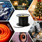 Low Voltage Landscape Lighting Cable 18/2 SPT-1W Bulk Lamp Cord 300-Volt 18-Gauge 50-feet Spool Black UL Listed