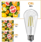 Jensense Edison LED Light Bulbs 8Watt Dimmable Light Bulbs 5000K Daylight White, E26 LED Bulb 60watt Equivalent, Vintage Bulbs 800lm CRI 90 Clear Glass 4 Packs