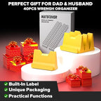 80PCS Modular Wrench Organizer Wrench Holder - Wrench Tool Organizers for Tool Drawer Storage, Wrench Storage Set with Metric & SAE Label, Wrench Rack Tool Gift for Professional Mechanics, Yellow