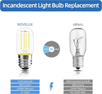 2.5 Inch E17 Intermediate Base LED Filament Bulb 360 Lumens, 5000K Daylight White Dimmable Appliance Bulb AC 120V, UL Listed T8 Microwave Light Bulbs Under Hood for Refrigerator Stove 4Pack