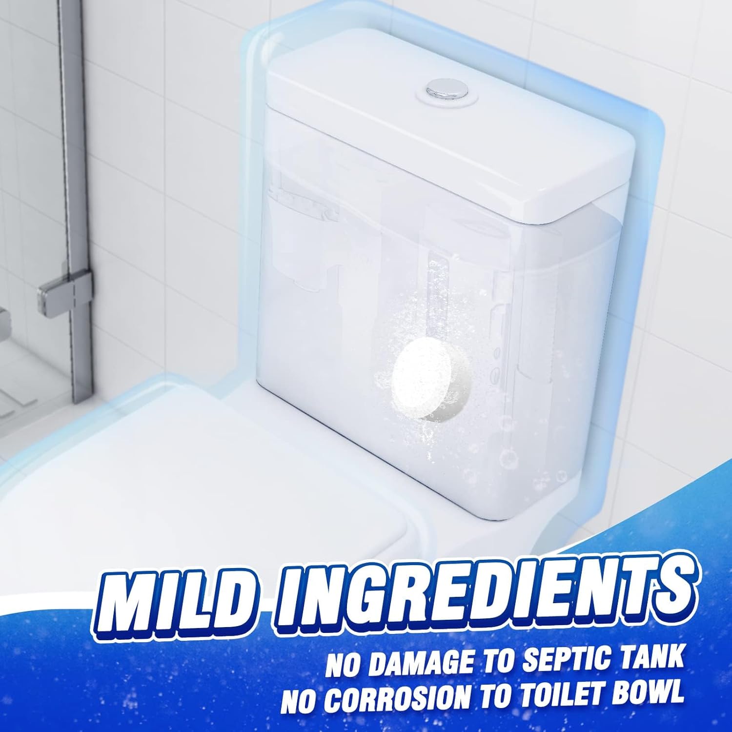 Vacplus Toilet Bowl Cleaners - 12 PACK, Household Toilet Cleaner, Automatic Toilet Bowl Cleaners with Bleach, Sustained-Release Toilet Tank Cleaners for Deodorizing and Descaling, 1.76 Ounces Each