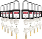Lockout Tagout Locks Set-10pcs Black Loto Locks,Lockout Locks Keyed Different,2 Keys Per Lock, OSHA Compliant Lock Out Tag Out Padlocks,Safety Padlocks for Electrical Lockout Tag Out Kit