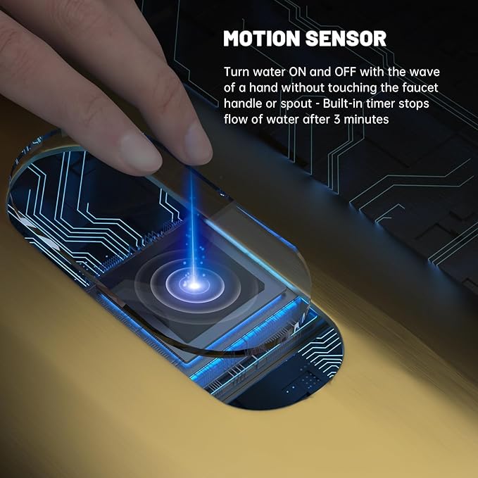 APPASO Brushed Gold Kitchen Faucet Touchless, Touchless Kitchen Faucet with Pull Down Sprayer and Soap Dispenser Gold, Single-Handle Spring Faucet for Kitchen Sink Stainless Steel, Brushed Gold