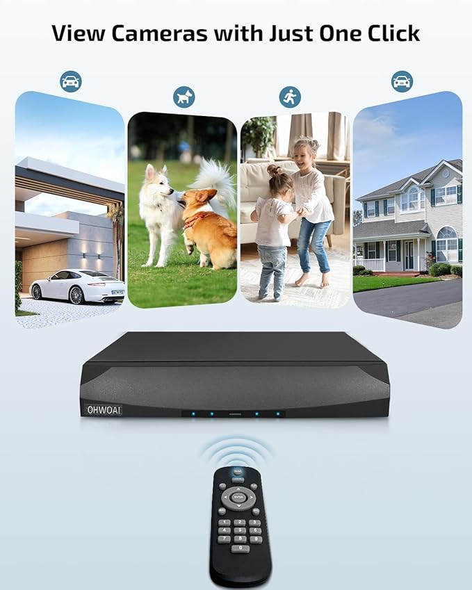 《2-Way Audio & Smart Auto Tracking》4K Outdoor Wired Security Camera System,360 Degrees Security PTZ IP Cameras,Surveillance Video Equipment, Surveillance DVR Kits