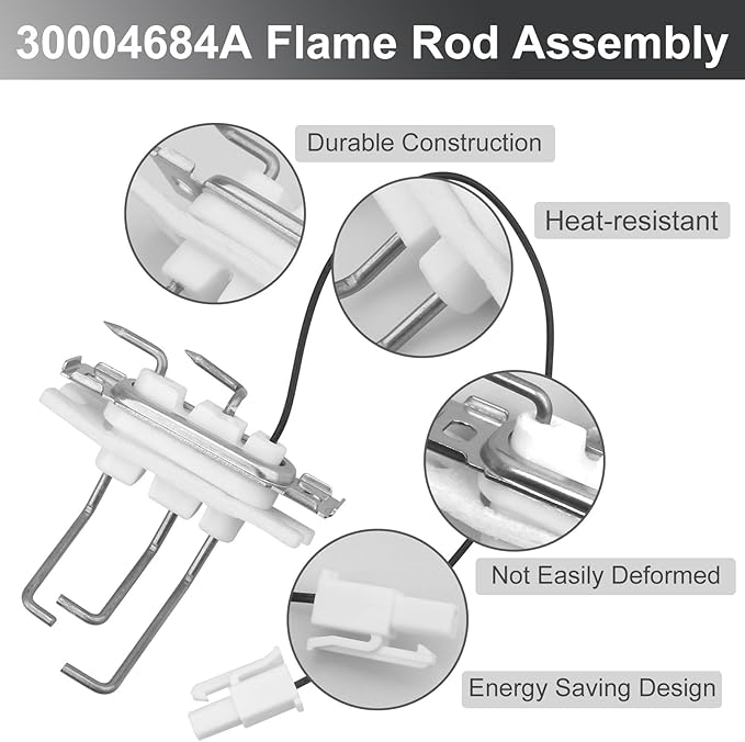 30004684A Flame Rod Assembly with Gasket,Boiler Replacement Parts for Navien Tankless Water Heater CC CH CR NP NR NCB NPE Series