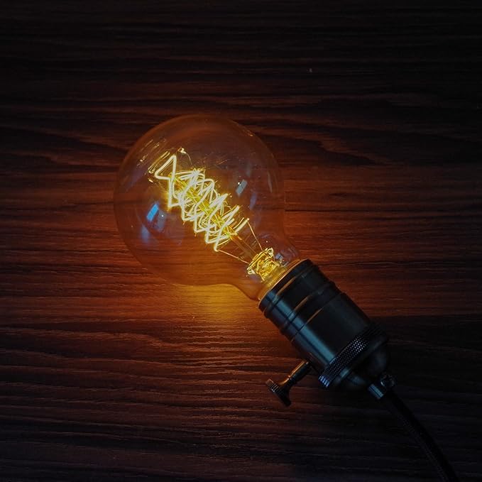 Jslinter Edison Bulb 60w, Globe Dimmable Filament Decorative Bulbs for Home, Vintage Light Bulbs G80/G25 Style, E26 Base, Classic Amber (4 Pack)