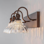 EDISLIVE Vintage Vanity Light for Bathroom ORB 3-Light Bath Wall Light Fixture with Clear Flower Glass Shades 26.38" E12 Antique Wall Sconce for Bedroom Hallway Living Room Vanity Mirror