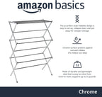 Amazon Basics Foldable Portable Laundry Drying Rack for Indoor Air Drying Clothing, 14.5 x 29.5 x 41.8 inches (LxWxH), Chrome Silver
