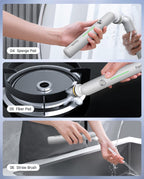 Fanttik G9 Nano Electric Spin Scrubber, Cordless Power Grout Brush, Type-C Fast Charging with LED Power Display, IPX7 Waterproof, 8 Replaceable Heads for Cleaning Grout, Corners, Crevices - White