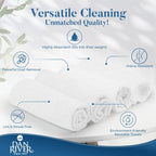 DAN RIVER 12-Pack White Microfiber Towels – Ultra Absorbent, Lint-Free & Streak-Free dust Cloths for Home, Car & Kitchen - Must-Have Cleaning Essentials - 12" x 12"