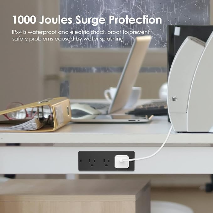 Conference Recessed Power Strip Socket Waterproof,Furniture Recessed Power Strip,Flush Mount with 3 Outlets,6ft Extension Cord with Flat Plug