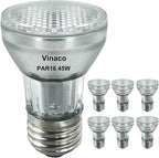 Vinaco PAR16 Bulb 120V, 6 Pack High Output Dimmable Par16 Flood 45W(39W Equivalent), 2800K Warm White, Long Lifespan Halogen Par 16 with E26 Base for Range Hood Lights, Table Light, Track Light