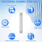 ChillWaves 304 Stainless Steel Pipe Fitting, Nipple Cast Pipe 3/8" NPT Male x 3/8" NPT Male Thread 6" Length(150MM)(2-PACK)