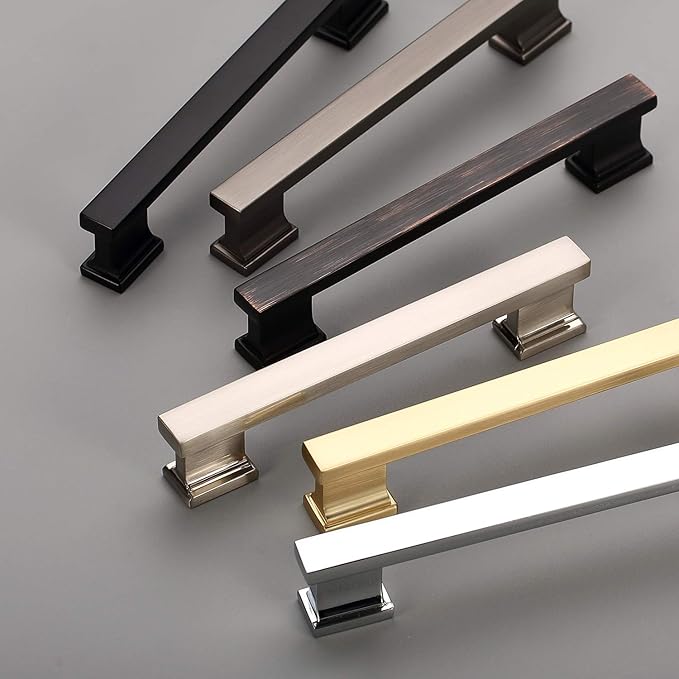 Alzassbg 5 Pack Brushed Black Nickel Cabinet Pulls, 5 Inch(128mm) Hole Centers Kitchen Cabinet Handles for Cabinets and Drawers AL3061BBN