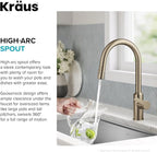 KRAUS Oletto Touchless Sensor Pull-Down Single Handle Kitchen Faucet in Spot-Free Antique Champagne Bronze, KSF-2830SFACB