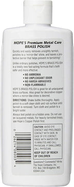 HOPE'S Brass Polish and Cleaner, Prevents Tarnish, Safe for Brass, Copper, Chrome, and Sterling Silver, Metal Polish for Cymbals, Trombone, Trumpet, and Other Instruments, 8 oz, Pack of 12
