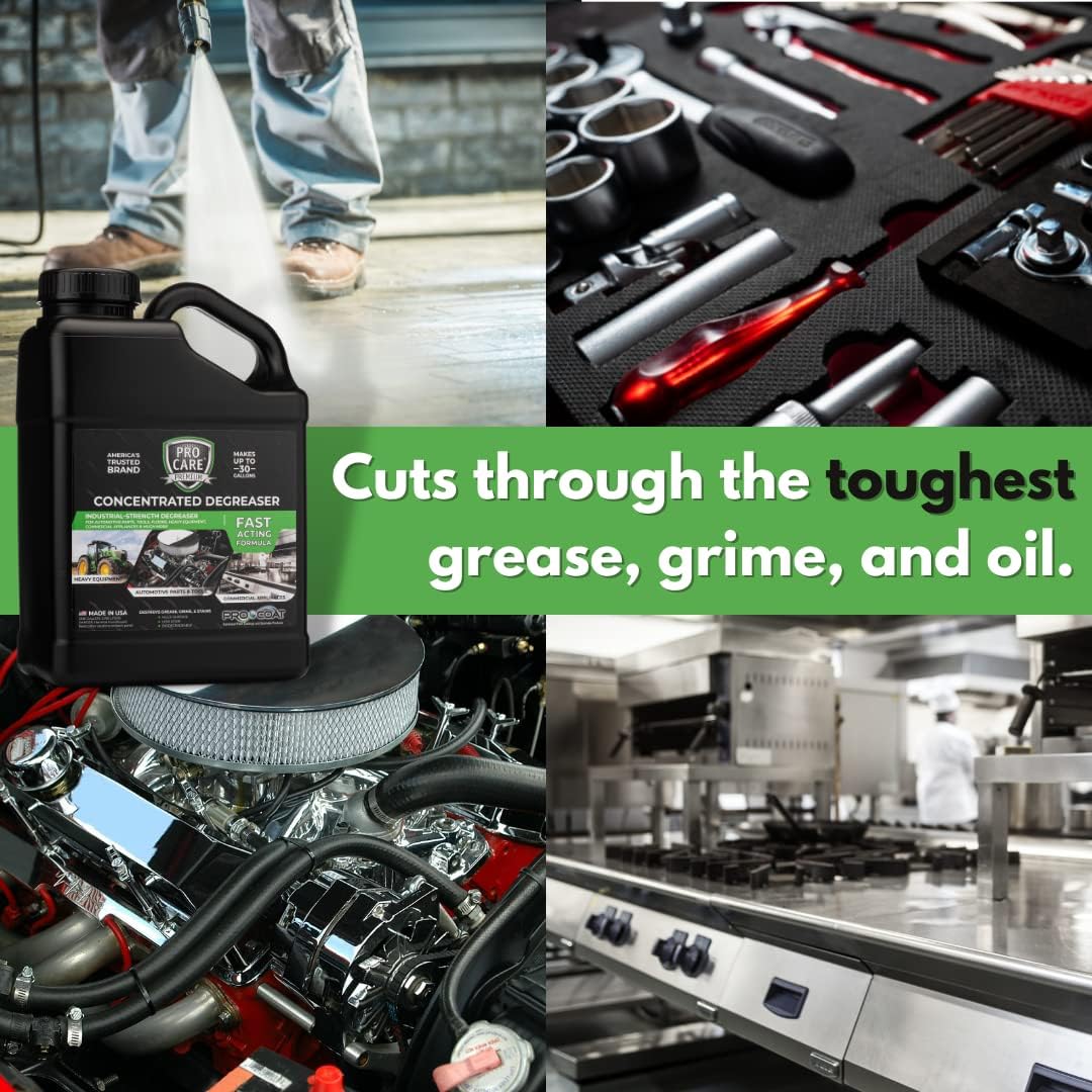 Procare - Degreaser Concentrate - Tool, Shop Floor, Engine & Commercial Kitchen Cleaner - Cleaning Supplies - Degreaser - Made in the USA (1 Gallon)