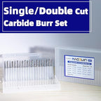 20PCS Carbide Rotary File Set 1/8" Shank Professional Carbide Burr Bits Kit for Precision Metal/Wood Carving, CNC Deburring & Jewelry Making