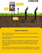 COLOER Mini Size Die-cast Brass Landscape SpotLights Outdoor,12Volt AC/DC Low Voltage LED Wired Landscape Lighting,IP65 Waterproof Outdoor Adjustable Yard Spot Light(104B,Bronze,6-Pack Without Bulb)