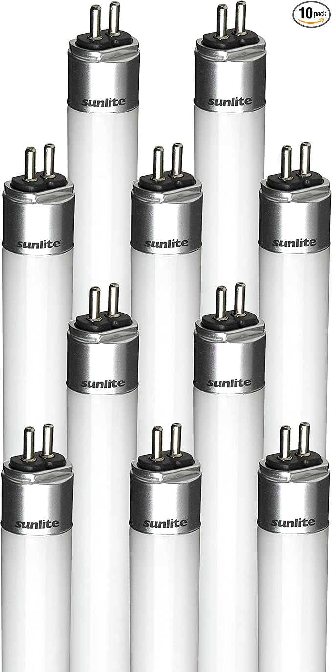 Sunlite 41202 LED T5 Ballast Bypass Light Tube (Type B) 2 ft, 12 Watt (F24T5 Fluorescent Replacement), 1500 Lumens, Mini G5 Base, Dual End Connection Shatterproof UL Listed, 5000K Daylight, 10 Pack