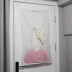 Saves Space Door-Hanging Laundry Bag,Door Hanging Laundry Hamper with 2 Different Types of Hooks, Polyester Fabric Hanging Laundry Basket for Clothes Size 22"X37" -2 Pack White
