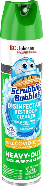 SC Johnson Professional, Scrubbing Bubbles Multipurpose Bathroom Cleaner & Disinfectant Aerosol, 25 Oz (Pack of 12)