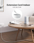 Power Strip Surge Protector, 10 Ft Extension Cord with 12 AC Multiple Outlets 4 USB (1 USB C), SMALLRT Power Tower Desktop Charging Station (White, 6.5 FT)