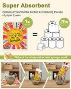 6 Pack Swedish Dishcloths for Kitchen - Reusable Dish Cloths for Washing Dishes Absorbent Cute Funny Kitchen Towels Cleaning Sponge, Positive Words