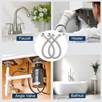 16" Faucet Supply Line,3/8" Comp x 1/2" FIP Stainless Steel Braided Supply Line,Faucet Water Supply Hose Connector Lines Faucet Water Supply Line for Water Heater, Angle Valve（Plumbers Tape Include)