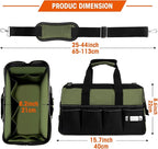 LLNDEI Heavy Duty Tool Bag, 15 Inch Portable Tool Organizer With 16-Pocket, Adjustable Strap & MOLLE System,Ideal Gift For Men & Fathers