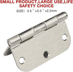 18 Pack Rounded Brushed Nickel Door Hinges 3-1/2" x 3.5 Inch 5/8 Radius for Interior Doors 3 ½ Inch Heavy Duty Hardware Fittings No Squeak House Villa Cando Loft Home Room Ironmongery Satin Sliver