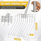 Pitchfork for Gardening, 50" Multifunctional Stainless Steel Garden Pitchfork with Handle, Suitable for Shoveling, Fertilizing, Transplanting, Mulching Garden Fork - 10 Tines