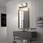 Ralbay Modern Vanity Light - 2 Light Acrylic Matte Black Bathroom Lighting Fixture with LED, Natural White Light (4500K)