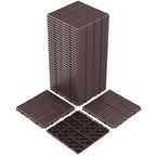Goovilla Plastic Interlocking Deck Tiles, 36 Pack Outdoor Patio Flooring, 12"x12" Interlocking Decking Tile Outdoor All Weather Use, Waterproof Patio Pavers for Pool Balcony Backyard Porch, Dark Brown