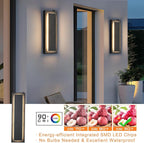 tewei LED Outdoor Wall Sconce Dusk to Dawn Outdoor Lighting, Modern Exterior Lighting Fixtures Matte Black LED Exterior Wall Lights for House Front Porch, Warm White 3000K, 2 Pack