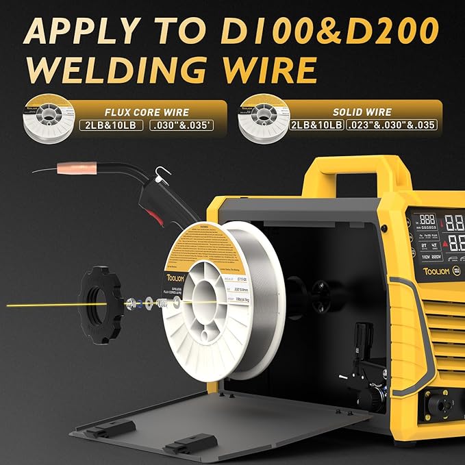 TOOLIOM 4 in 1 MIG Welder 180A Gas MIG/Flux MIG/Stick/Lift TIG Multiprocess Welding Machine 110V/220V Welder with Lift TIG Torch