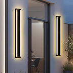 MELUCEE Modern 40" Linear Led Exterior Wall Light 30W 5 Color Dimmable Wall Sconces Set of 2, IP65 Waterproof Long Outdoor Garage Lights Black Patio Light Fixture Outside Lights for house, 3000K-6000K