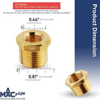 MAACFLOW brass 1/2" Male NPT to 1/4" Female NPT Adapter Reducer Hex Bushing (Thread OD 0.81" - ID 0.44") (Pack of 1)