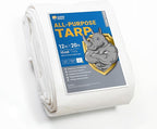 GUARD SHIELD Heavy Duty Tarp 12x20 Feet White Multi Purpose Thick Waterproof Poly Tarp Cover 10mil