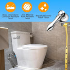 Boltigen Front Mount Toilet Handle, Toilet Trip Lever Handle Replacement with Stainless Steel Flapper Chain, Chrome Finish Universal Toilet Tank Flush Handle Lever for Most Toilets