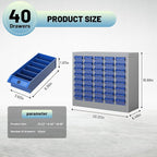 40 Drawer Tool Storage Cabinet with ABS Drawers, Bolt and Nut Organizer Parts Box, Hardware Shelving Unit for Garage and Workshop