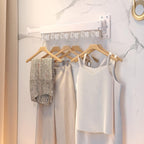 Clothes Drying Rack Wall Mounted,Drying Rack Clothing,Clothes Hanging Rack,Retractable,Collapsible(Tri-Fold), White Color(Ring)