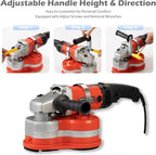Electric Diamond Polisher Machine with Extendable Handle & Vacuum Port, 6-Speed Concrete Grinder for Dustless Floor and Wall Grinding, Epoxy, Paint, Stone, Cement, and Metal Surface Removal