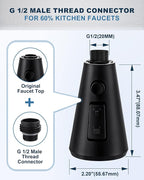 ALEASHA Pull Down Kitchen Faucet Head Replacement,3-Function Sink Spray Nozzle with 9 Adapters,Compatible with Moen,American Standard,Delta,Kohler Faucets,Matte Black