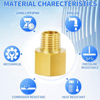 ChillWaves Brass Pipe Fitting Extension Adapter 1/4" NPT Female x 1/4" NPT Male Thread Adapter(6-PACK)