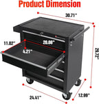 Tool Chest Heavy Duty Cart Steel Rolling Tool Box 5 Drawer Cart (TZ35-BK)