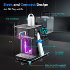 iSpring Sparkling Water Maker with UV, Hot & Cold Countertop Reverse Osmosis Water Filter, PFAS & TDS Removal, Real-Time TDS Monitor, Fits Standard Screw-in CO₂ Cylinders, Model# RCD100SPKHC